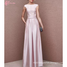 2017 Elegant Pink A Line Open Back Long Evening Dress Party Dresses